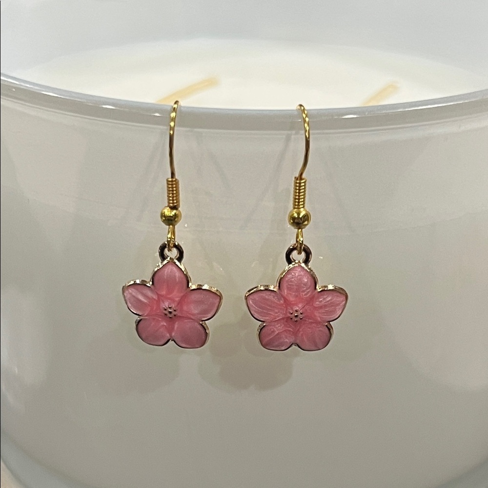 Pink Floral Earrings